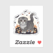 Scaredy Fold - Schattigee Schotse Vouw Halloween Sticker (Vel)