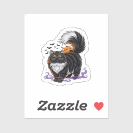 Scaredy Persian - Pluizige Perzische kat Halloween Sticker