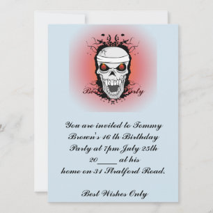 Scarey 16 th Birthday Party Invitation Kaart