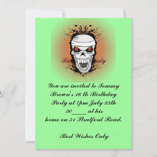 Scarey 16 th Birthday Party Invitation Kaart