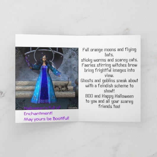 Scarey Faery Halloween Kaart (Binnen)