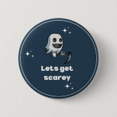 Scarey ghost pin ronde button 5,7 cm (Voorkant)