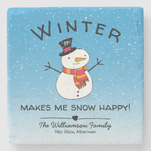 Scarf Happy Snowman houdt van Winter Stenen Onderzetter