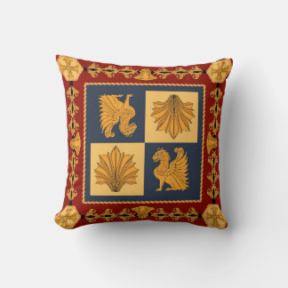 Scarf met gouden leeuwen. Afzonderlijke elementen Kussen