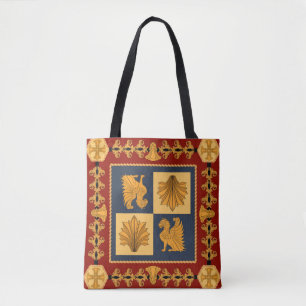 Scarf met gouden leeuwen. Afzonderlijke elementen Tote Bag