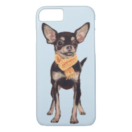 Scarfed Chihuahua (Achtergrondkleur bewerkbaar) iPhone 8/7 Hoesje