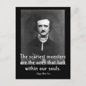 Scariest Monsters Edgar Allan Poe Briefkaart (Voorkant)