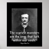 Scariest Monsters Edgar Allan Poe Quote Poster (Voorkant)