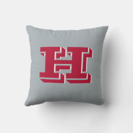 Scarlet and Gray Collegiate Color Style Monogram Kussen