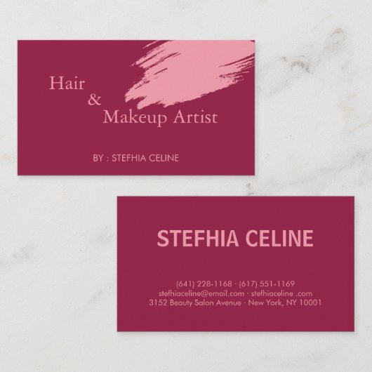 Scarlet Beauty Creations Haar en make-up Visitekaartje (Voorkant / Achterkant)