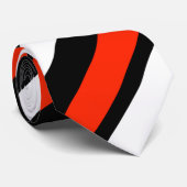 Scarlet Black en White Regimental Stripe Stropdas (Opgerold)