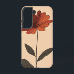 Scarlet Bloom Essence telefoonhoesje Samsung Galaxy Hoesje<br><div class="desc">Deze gedurfde oranje-rode bloesem onderscheidt zich in een minimalistische setting en biedt een stijlvolle en moderne botanische touch aan uw telefoon.</div>