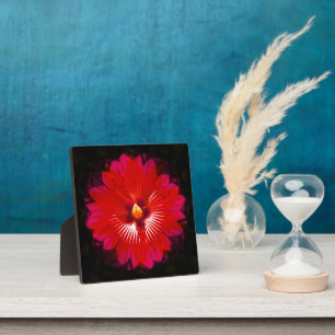 Scarlet Bloom: Rode Hibiscus Kaleidoscoop Fotoplaat