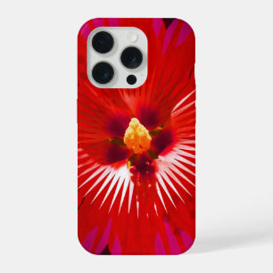 "Scarlet Bloom: Rode Hibiscus Kaleidoscoop" iPhone 15 Pro Case