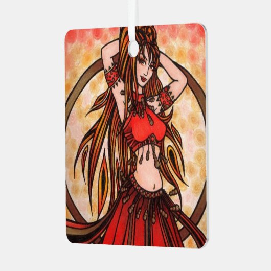 Scarlet buikdanser metalen ornament (Voorkant links)