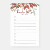 Scarlet Burgundy Waterverf Greenery Post-it® Notes (Voorkant)