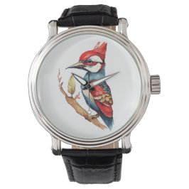 Scarlet Crest Woodpecker Horloge