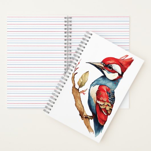 Scarlet Crest Woodpecker Notitieboek (Binnen)
