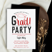 Scarlet en Black Graduation Party Kaart
