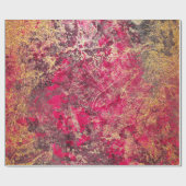 Scarlet en Gold Marble Cadeaupapier (Vlak)