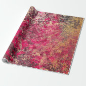 Scarlet en Gold Marble Cadeaupapier (Uitgerold)