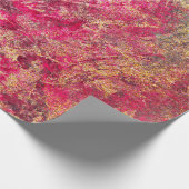Scarlet en Gold Marble Cadeaupapier (Hoek)
