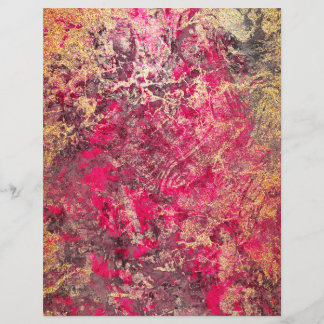 Scarlet en Gold Marble Scrapbook Paper