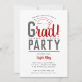 Scarlet en Gray Graduation Party Kaart (Voorkant)