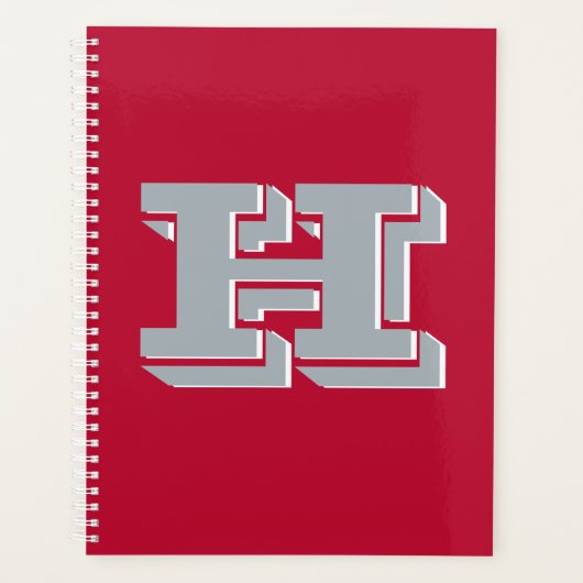 Scarlet en Gray School Pride Kleur Stijl Monogram Planner (Voorkant)