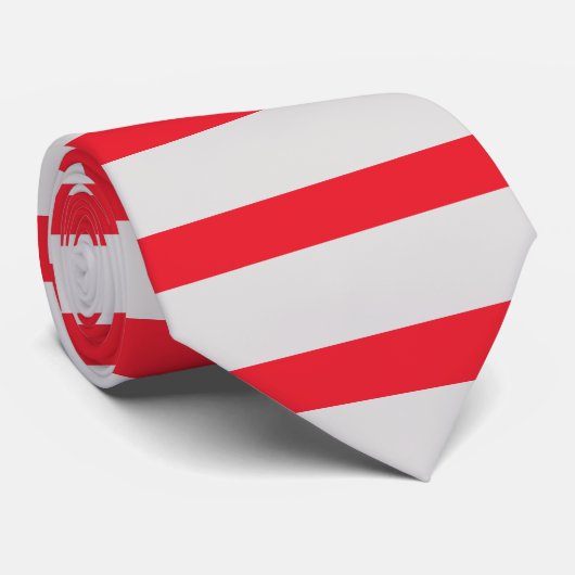Scarlet en grijs horizontaal strepe Stropdas (Opgerold)