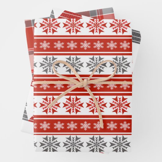 Scarlet en grijs ompakken, papier 3-pack inpakpapier vel (In situ)