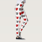 Scarlet en grijze staat van het Ohio-patroon Leggings (Rechts)