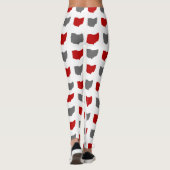 Scarlet en grijze staat van het Ohio-patroon Leggings (Achterkant)