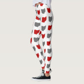 Scarlet en grijze staat van het Ohio-patroon Leggings (Links)