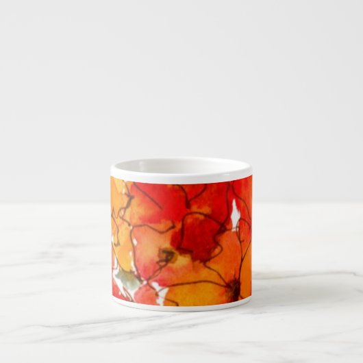 Scarlet en Oranje Wallbloemen Espresso Mok (Voorkant)