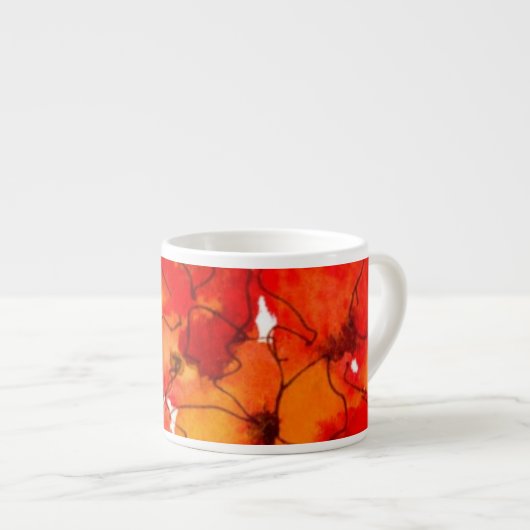 Scarlet en Oranje Wallbloemen Espresso Mok (Voorkant rechts)