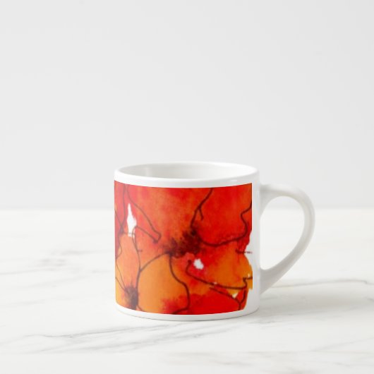Scarlet en Oranje Wallbloemen Espresso Mok (Rechts)
