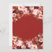 Scarlet Enchanted Floral Gold Princess Quinceanera Aankondiging (Achterkant)