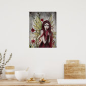 Scarlet Fairy Fantasy Art van Molly Harrison Poster (Keuken)