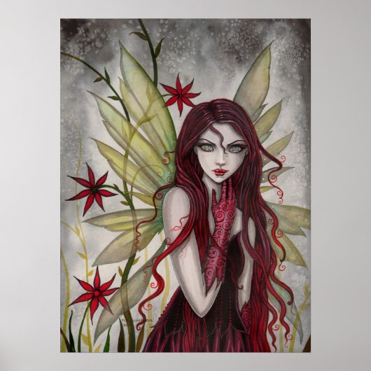 Scarlet Fairy Fantasy Art van Molly Harrison Poster (Voorkant)
