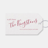 Scarlet Familienaam Script Cadeaus Labels Cadeaulabel (Voorkant (Horizontaal))