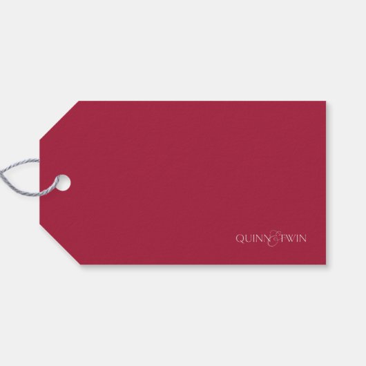 Scarlet Familienaam Script Cadeaus Labels Cadeaulabel (Achterkant Horizontaal)