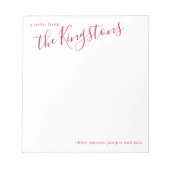 Scarlet Familienaam Script Notitieblok (Voorkant)