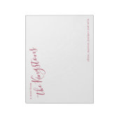 Scarlet Familienaam Script Notitieblok (Linkerzijde)