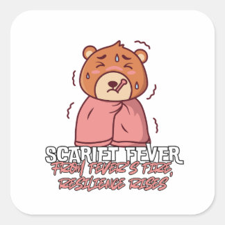 Scarlet Fever - Uit het vuur van de koorts, veerkr Vierkante Sticker
