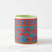 Scarlet Field Poppies Border Ringer Coffee Mok (Midden)