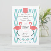 Scarlet Flamingos Invitation Kaart (Staand voorkant)
