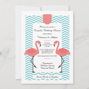 Scarlet Flamingos Invitation Kaart