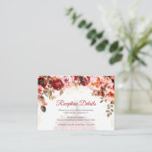 Scarlet Floral Quinceañera Reception Details Informatiekaartje (Staand voorkant)