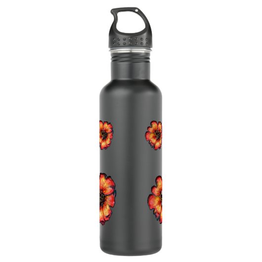 Scarlet Flowers Waterfles (Achterkant)